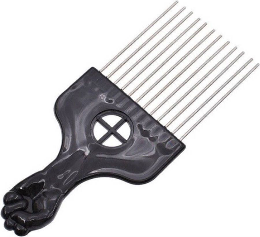 CHPN Afrokam Kam voor afrohaar Metaal Kam voor gekruld haar Zwarte kam Black hair Afro kapsel