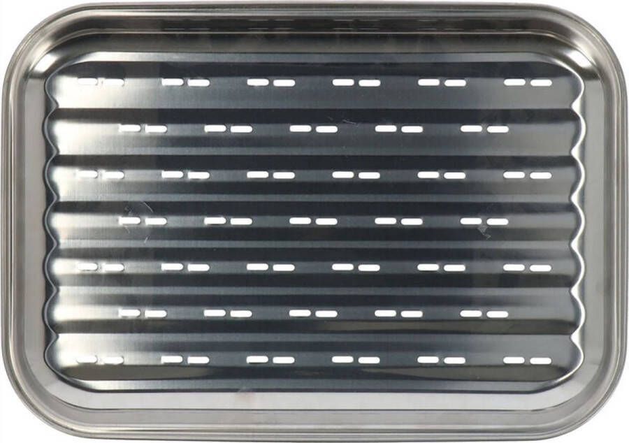 CHPN BBQ tray BBQ plaat Groente grillen Barbecue Grillrooster RVS BBQ bak voor groente vis of vlees BBQ plaatje Barbecue schaal