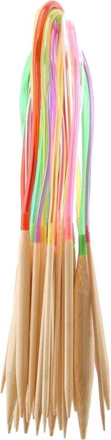 CHPN Breinaalden Ronde naalden Breinaald 18-delig set rondbreinaalden van bamboe Maten 20 tm 100 mm