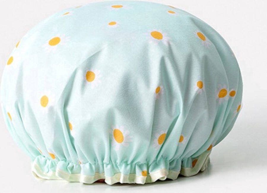 CHPN Douchemuts Bloemetjes douchemuts Blauw Douchekapje Praktische douchemuts Douche kapje Douche cap Douchecap Douche muts Shower cap Madeliefjes