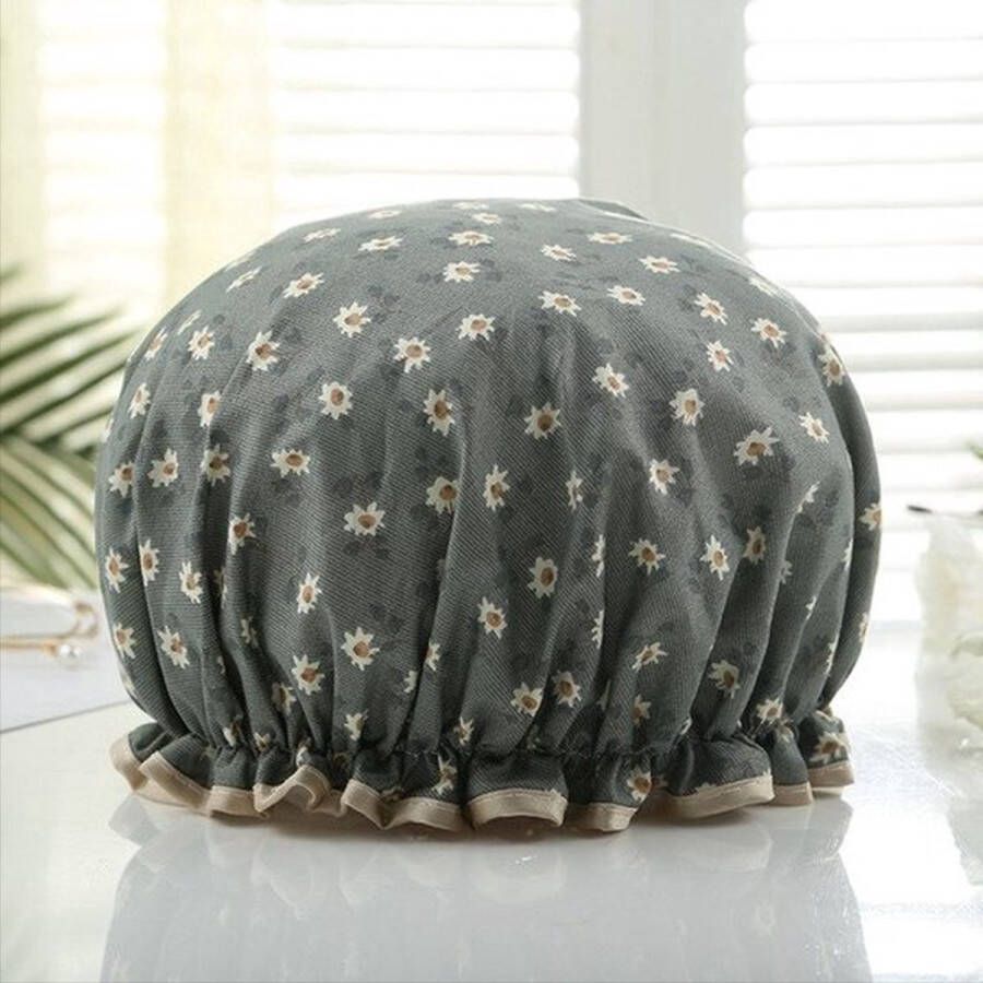 CHPN Douchemuts Bloemetjes douchemuts Groen Douchekapje Praktische douchemuts Douche kapje Douche cap Douchecap Douche muts Shower cap Flowers