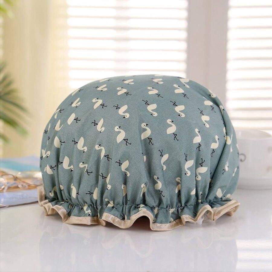 CHPN Douchemuts Flamingo douchemuts Blauw Douchekapje Praktische douchemuts Douche kapje Douche cap Douchecap Douche muts Shower cap Flamingo