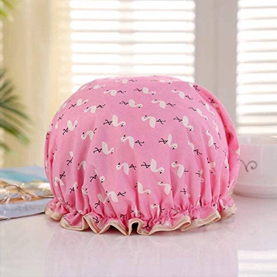 CHPN Douchemuts Flamingo douchemuts Roze Douchekapje Praktische douchemuts Douche kapje Douche cap Douchecap Douche muts Shower cap Flamingo