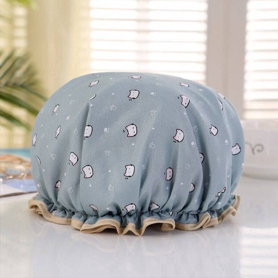 CHPN Douchemuts Katten douchemuts Blauw Douchekapje Praktische douchemuts Douche kapje Douche cap Douchecap Douche muts Shower cap
