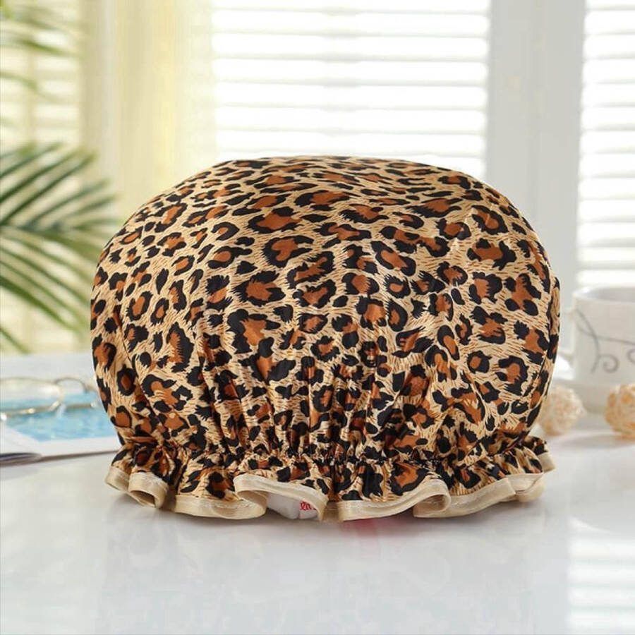 CHPN Douchemuts Leopard douchemuts panter Douchekapje Hippe douchemuts Douche kapje Douche cap Douchecap Douche muts Shower cap