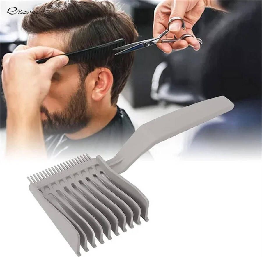 CHPN Fade Kam Kapperskam 2 in 1 Haar shapen Haarlijn Kapsel Barber Barbier Kapper Grijs Kunststof