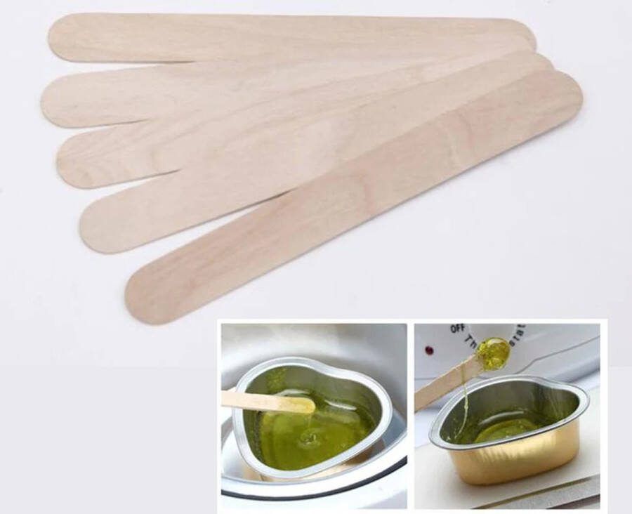 CHPN Hartjes Harsspatel Houten Harsspatel Wegwerp Spatels voor Hars Wax 100 stuks Tongspatels 15CM Universeel