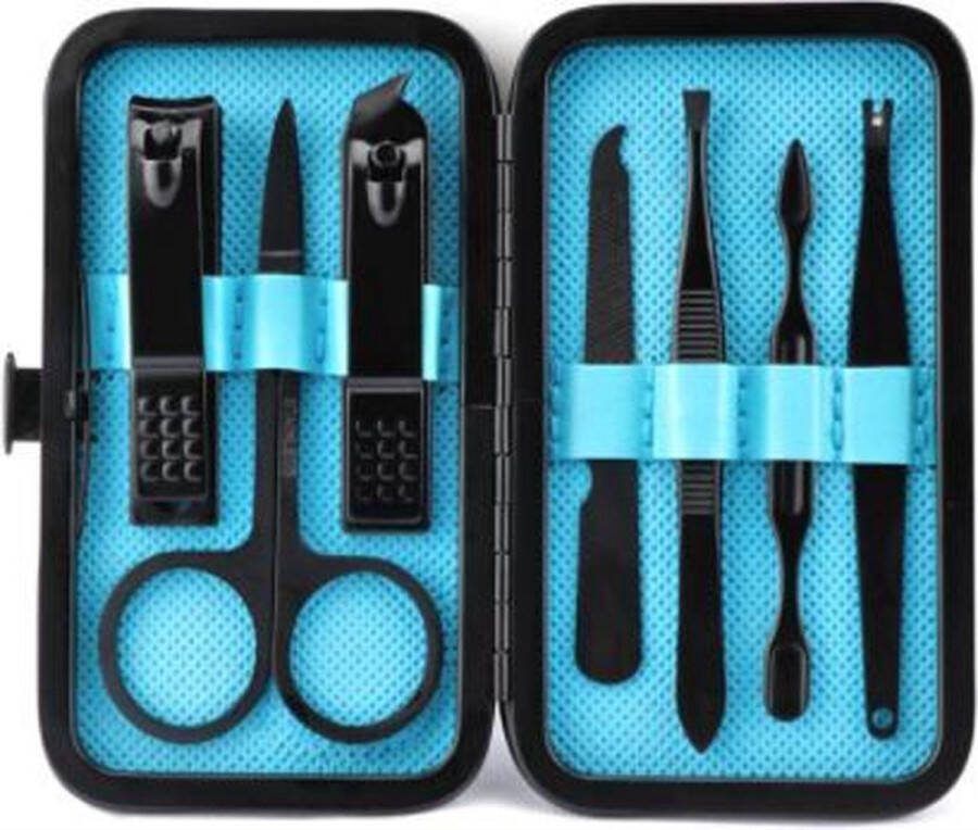 CHPN Manicureset Pedicureset Nagelschaartje 1 set Nagelknipper Nagelknip set Nagelset 7-Delige Nagelknipper Set Manicure set Pedicure set Scherp schaartje Knipper Vijltje Zwart