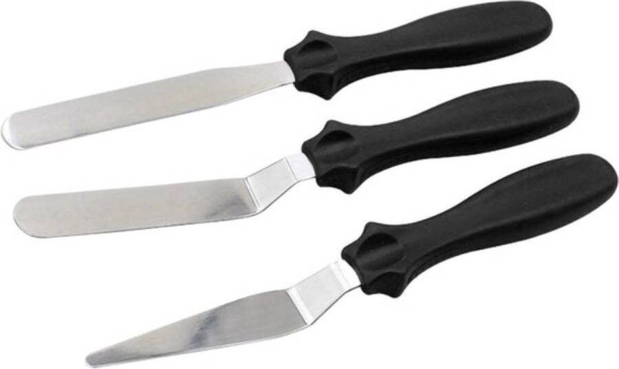 CHPN Paletmes Bakken Palet set Fondant Zwart Palet mes Gereedschap Bakker Koken Taart bakken Taartgereedschap Bakaccessoire = Spatel