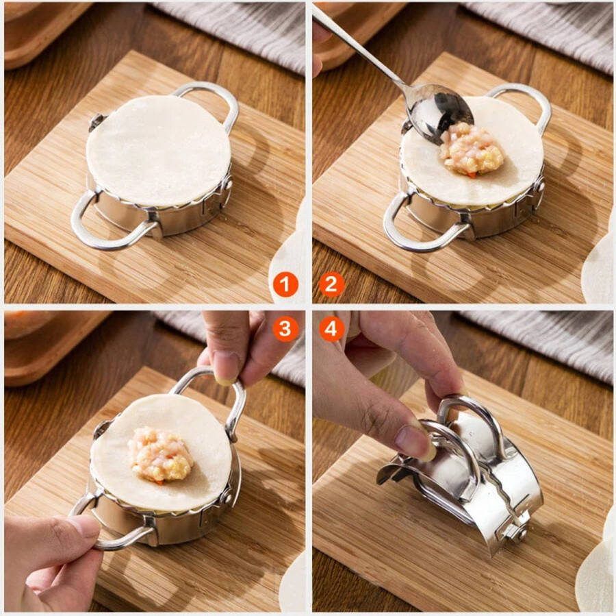 CHPN Ravioli maker Dumping maker Mal voor duplings Vorm voor ravioli 2-in-1 Ravioli Maker Mal en Vorm 10 cm diameter Keukentool Lekker koken