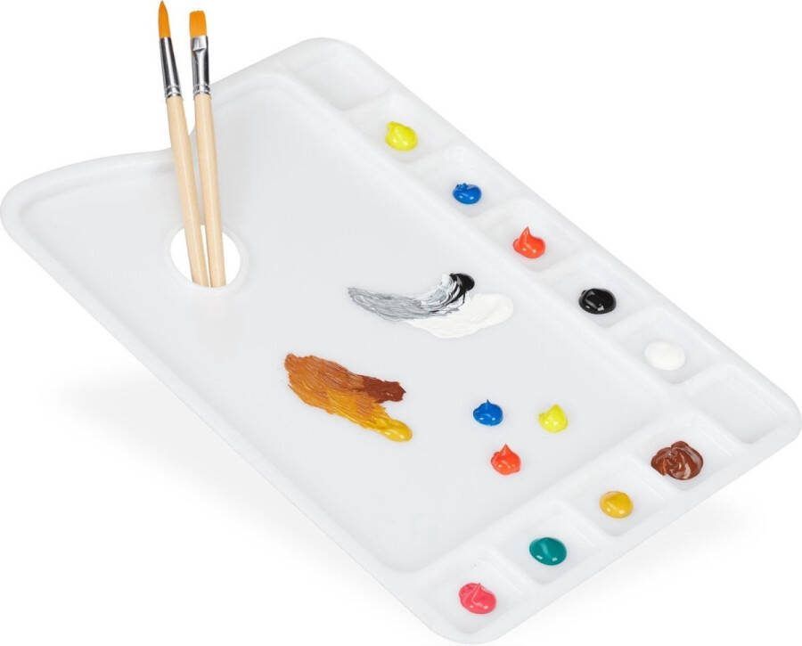 CHPN Schilderspalet Verfpalet Kunststof 11 vakjes Verven Schilderen Creatief Knutselspullen Wit Handig palet voor verf