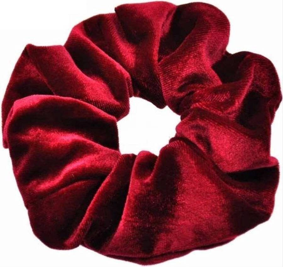 CHPN Scrunchie Fluwelen Scrunchie Haarelastiek Bordeauxrood Haarstyling Haaraccessoires Wokkel Accessoire Froesel Elastiek