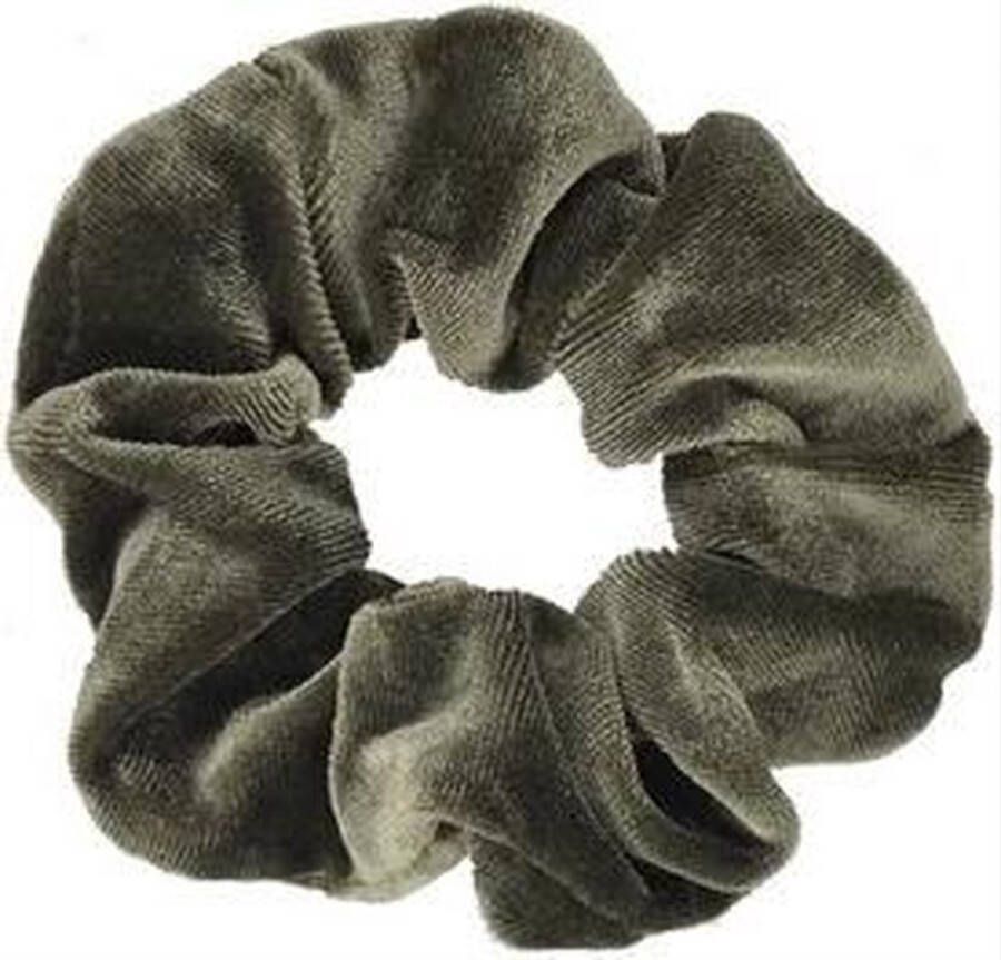 CHPN Scrunchie Fluwelen Scrunchie Haarelastiek Legergroen Haarstyling Haaraccessoires Wokkel Accessoire Froesel Elastiek
