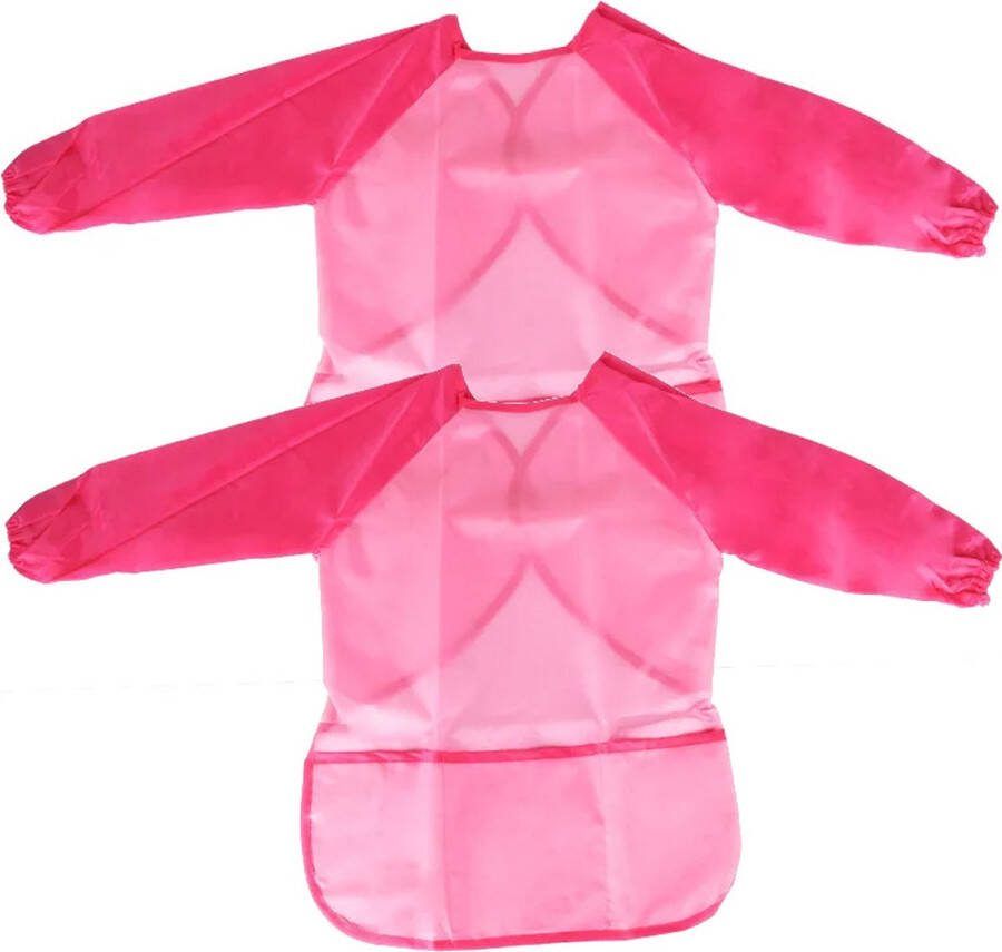 CHPN Verfschort 2 schortjes Kinderschort Schort Kookschort Roze Kliederschort Kinder-verfschort Knutselschort Schilderschort One size