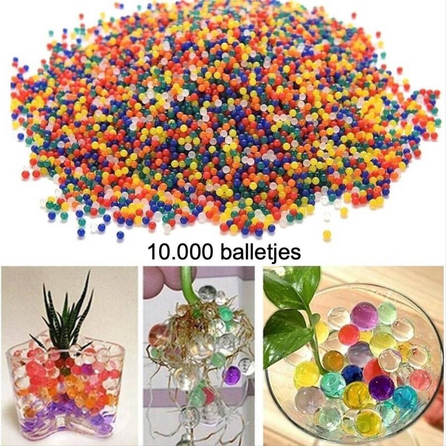 CHPN Waterballeltjes Gelballetjes 10.000 stuks Water- Gelballetjes Waterabsorberend Decoratie Balletjes voor in vaas Gekleurd Woondecoratie Opvalmateriaal