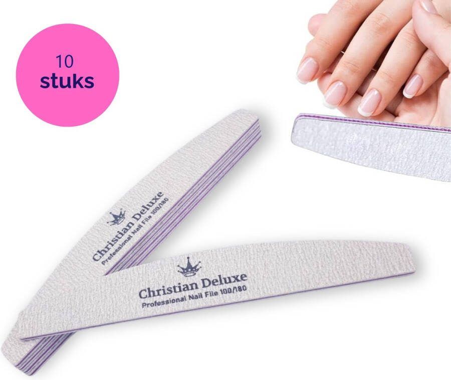 Christian Deluxe Professionele Nagelvijlen 10 stuks Nagelvijl Moon 100 180 Nagelverzorging Top Kwaliteit