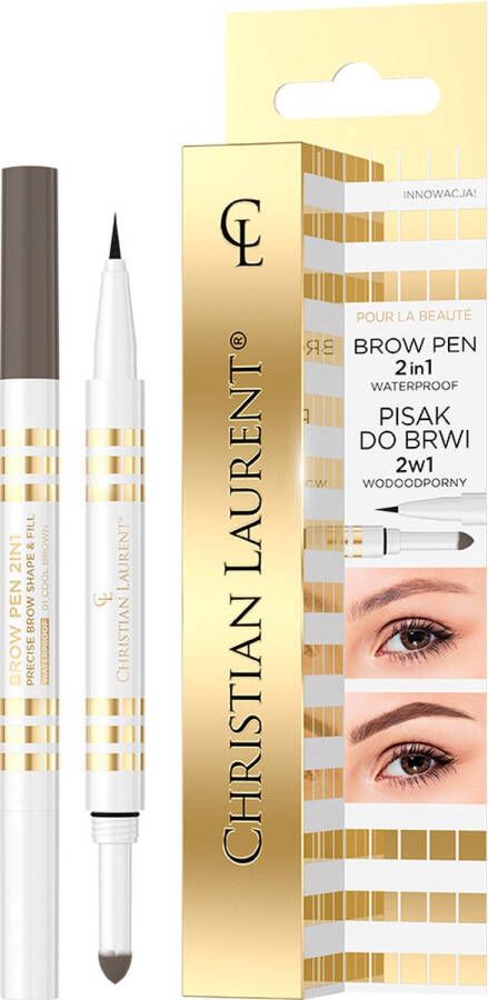 Christian Laurent Brow Pen 2in1 waterproof wenkbrauwstift 2in1 01 Cool Brown 6ml