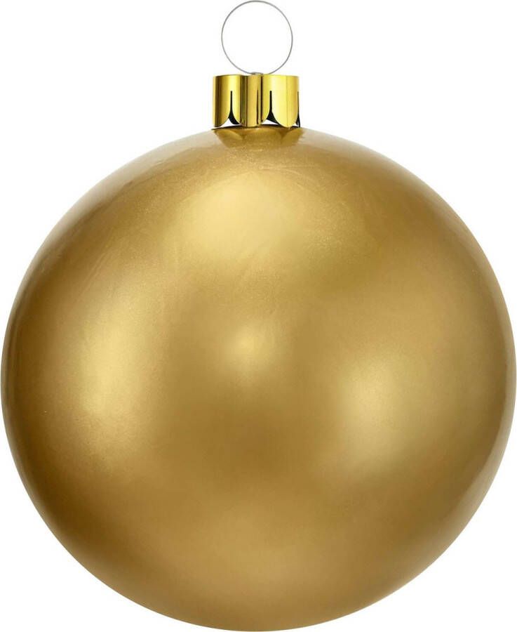 Merkloos Christmas Decoration mega kerstbal 45 cm goud opblaasbaar Opblaasfiguren