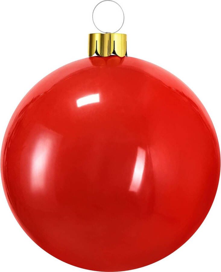 Merkloos Christmas Decoration mega kerstbal 45 cm rood opblaasbaar Opblaasfiguren