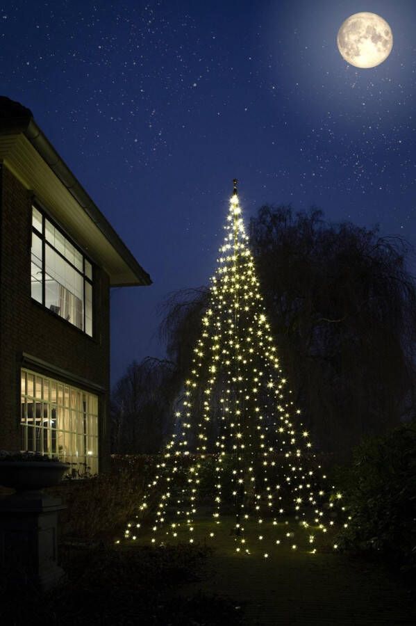 Christmas United Vlaggenmast Kerstverlichting kerstboom 600cm-640LED Warm wit