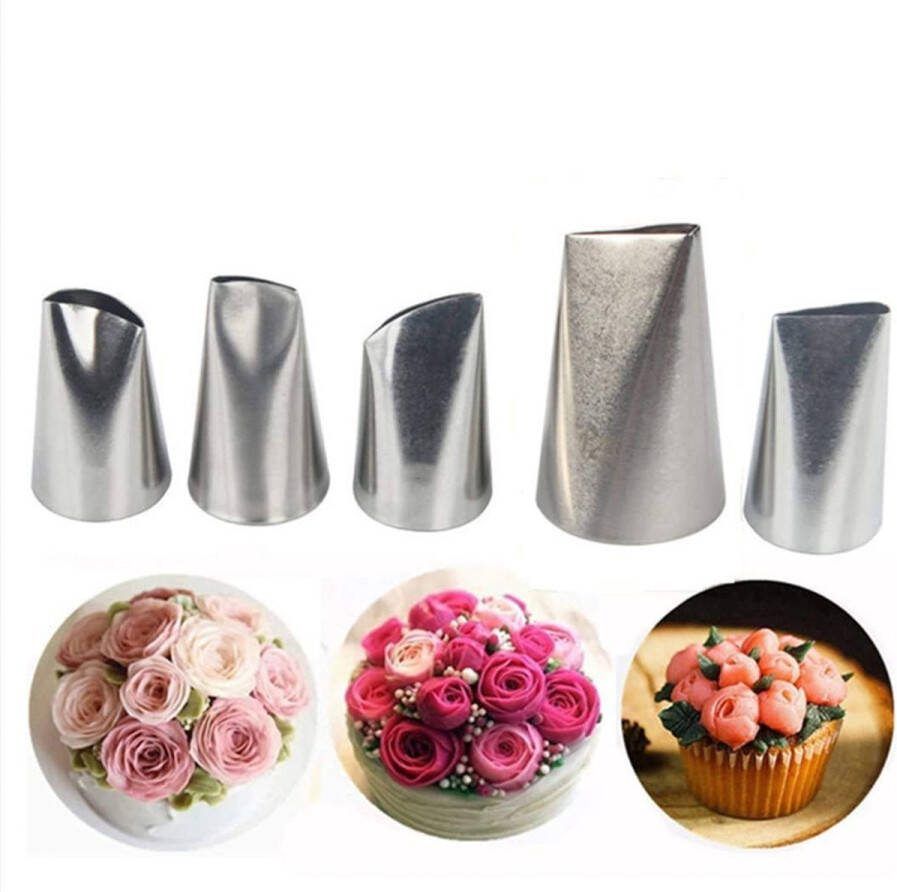CHSEEO 5 stuks spuitmonden set garneertuit icing piping spuitmond mondstuk tuit taartdecoratie tips koken tools voor cakes koekjes cupcakes taarten en koekjes # 5