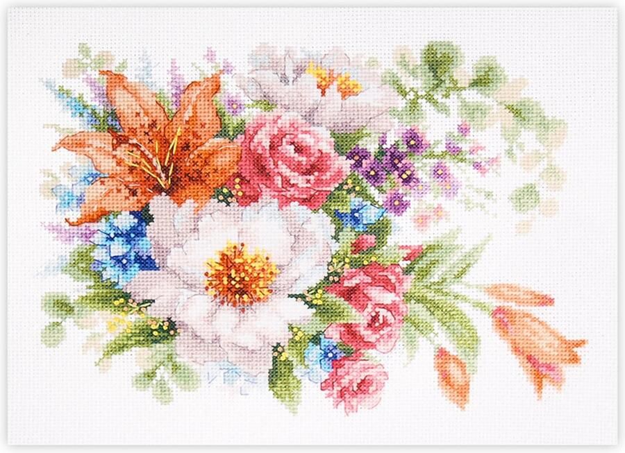 Chudo Igla (Magic Needle) Borduurpakket Chudo Igla GENTLE FLOWERS MAGIC NEEDLE
