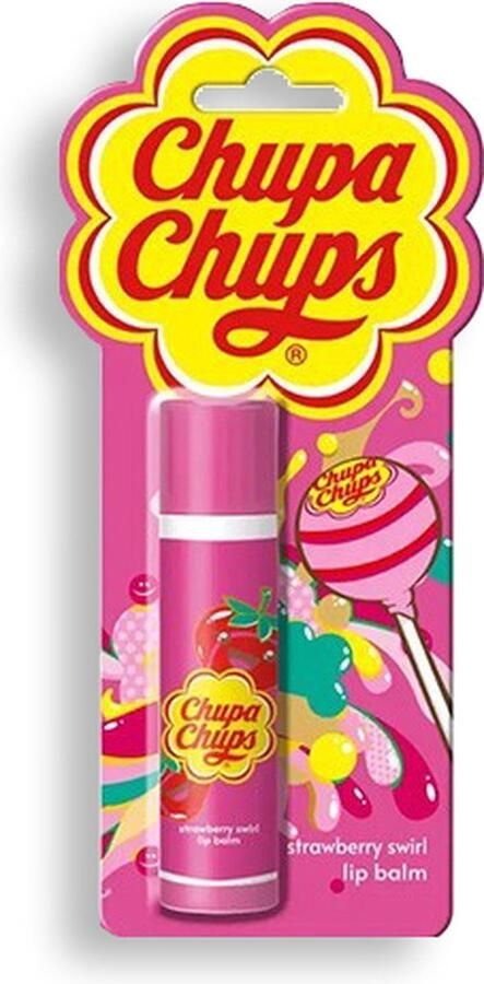 Chupa Chups Lip Balm Strawberry Swirl Balzám Na Rty S Jahodovou Příchutí 4.0g