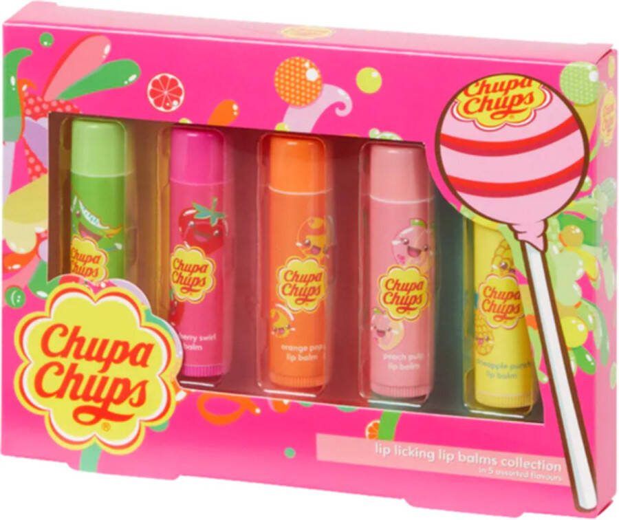 Chupa Chups Lippenbalsem SET Lip Balms Collection 5 Flavours 20 g