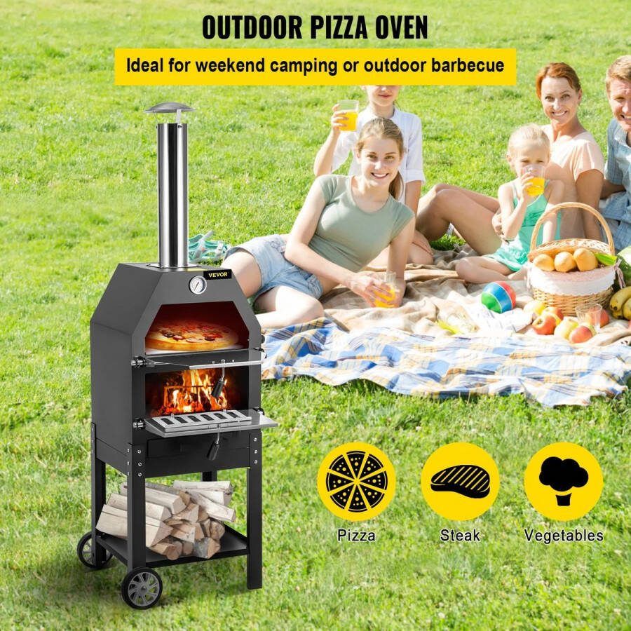 Chuvie Pizza Oven pizza oven buiten Hout Gebakken Pizza Oven Met Wielen Camping Site Park Outdoor Bakken