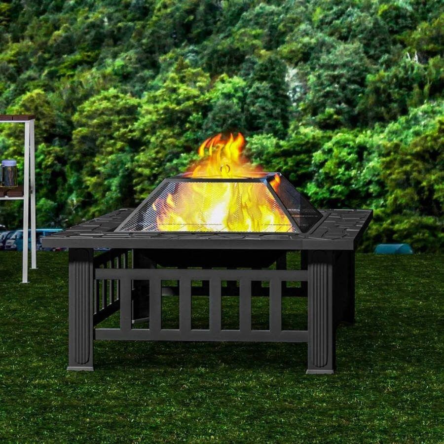 Chuvie Vuurschaal vonkbescherming grillrooster vuurkorf voor tuin terrasgrill winter zomer camping