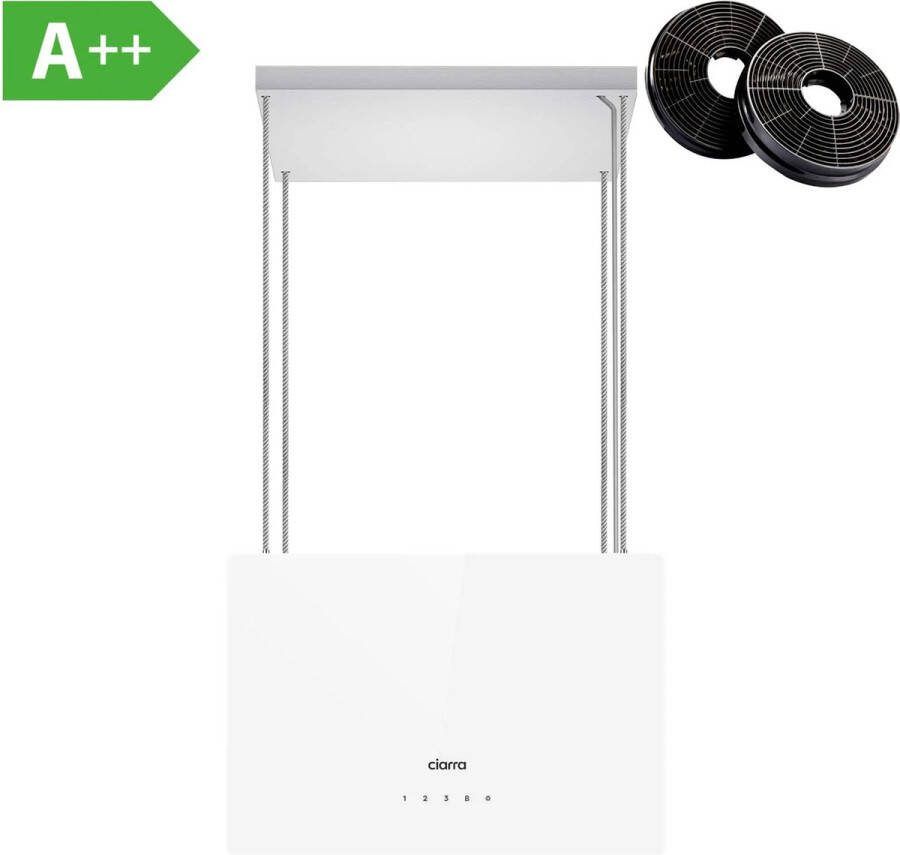 Ciarra CBCS4850 48cm Smart Kookeiland Eilandafzuigkap Smart APP en WIFI bediening – Air Purifying inclusief koolstoffilters – 700m3 – DC motor A+++