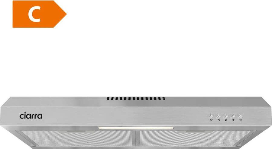 Ciarra CBCS6903A-S Onderbouw afzuigkap RVS 60cm – inclusief koolstoffilter 220m3