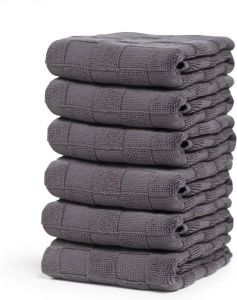 DDDDD Cinderella Checkmaid Keukendoek 50x55 cm Anthracite Set van 6