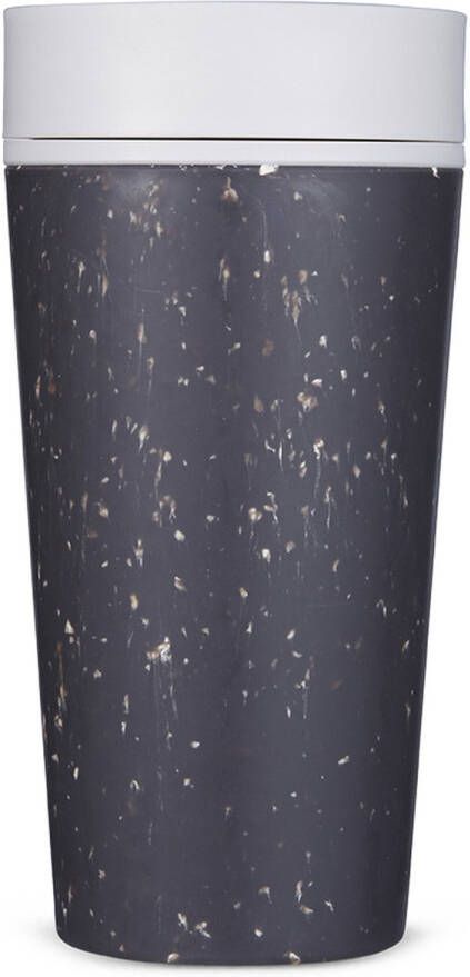 Circular and Co Circular & Co Travel Mug Koffiebeker To Go Coffee To Go Beker 340 ml Grey Pebble White 12oz – Duurzaam