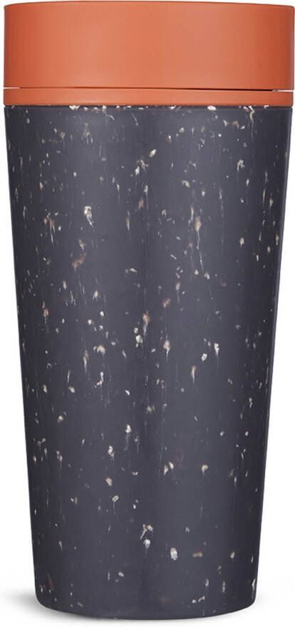 Circular and Co Circular & Co Travel Mug Koffiebeker To Go Coffee To Go Beker 340 ml Grey Sundown Orange 12oz – Duurzaam