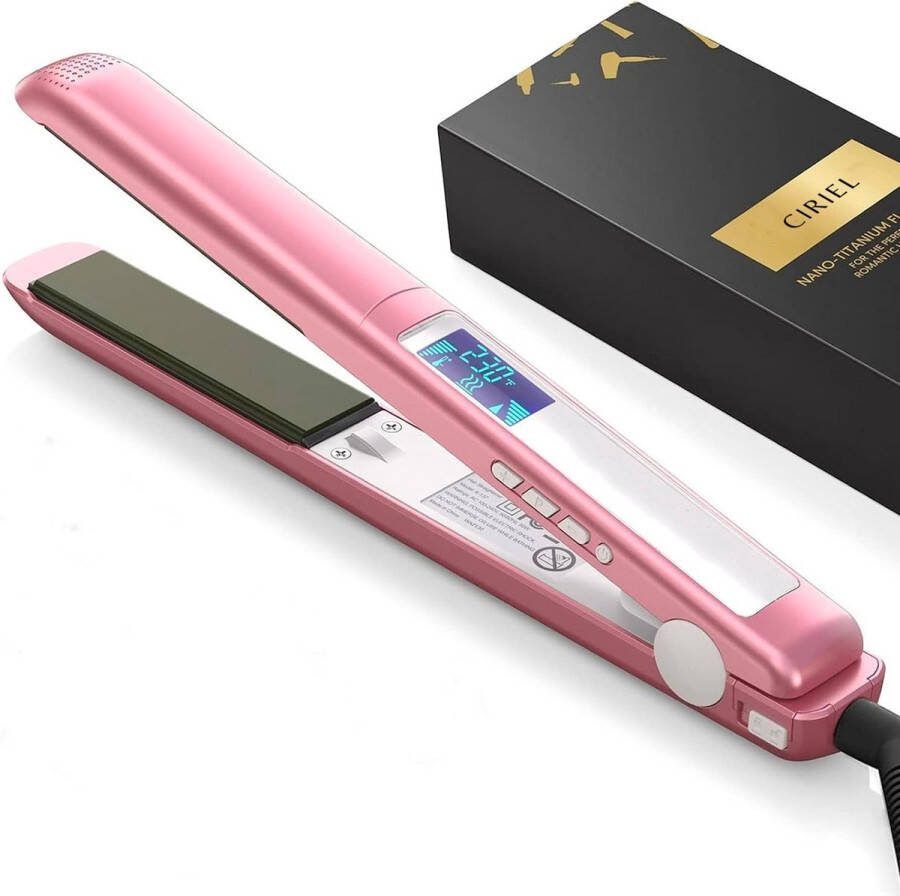 Ciriel Stijltang 2 in 1 Krullen & Stijlen 80 tot 230 Graden Haarstyler Snel Opgewarmd Titanium 3D Zwevende Platen Krultang