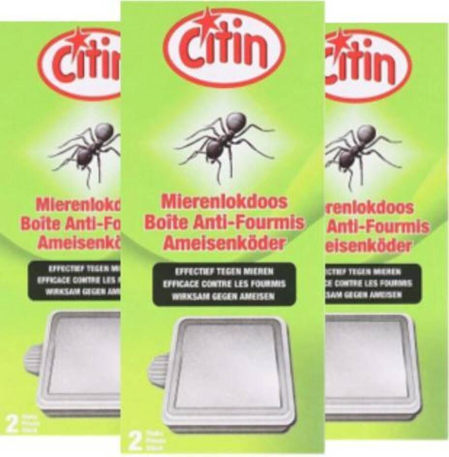 Citin 3x Mierenlokdoos 6 Stuks Voor binnen en buiten Insectenval Mierenlokloos Mieren Lokdoos Ongediertebestrijding Mierenval mieren bestrijden mieren gif draaigat Veilig voor kinderen en dieren