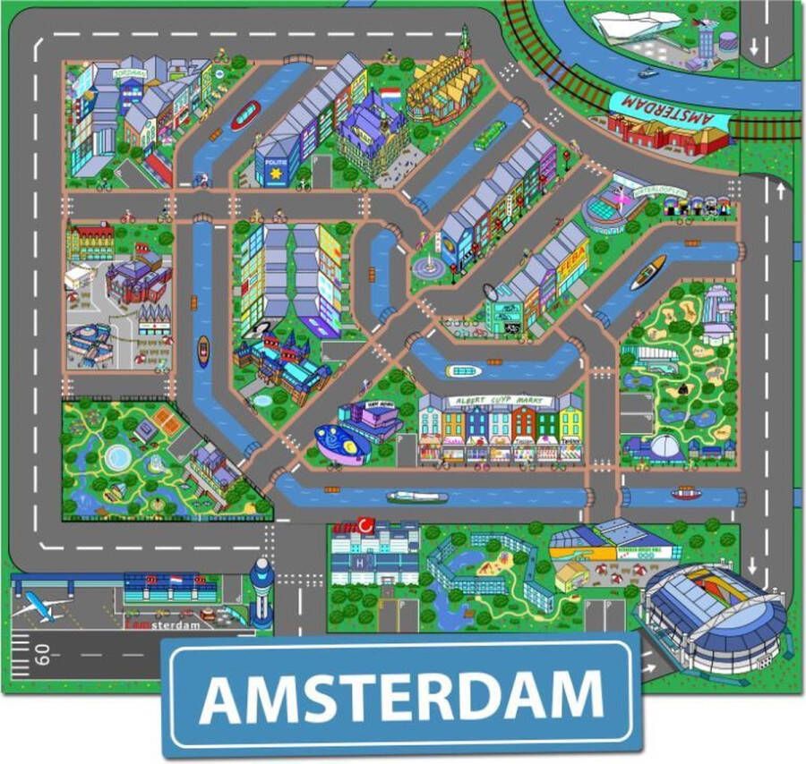 City-Play Speelkleed Amsterdam Autokleed Verkeerskleed Speelmat Amsterdam