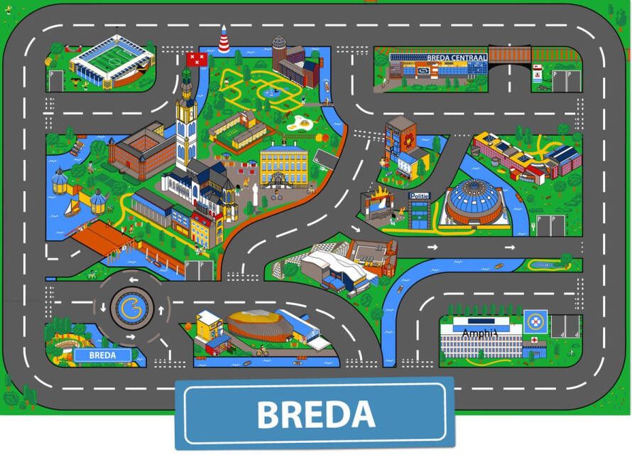 City-Play Speelkleed Breda Autokleed Verkeerskleed Speelmat Breda