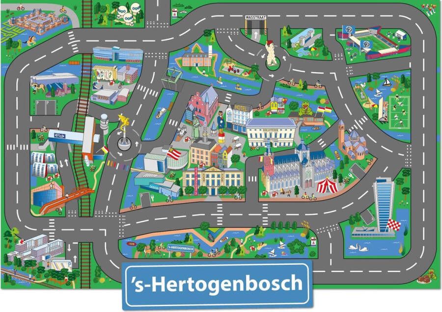 City-Play Speelkleed Den Bosch Autokleed Verkeerskleed Speelmat s-Hertogenbosch