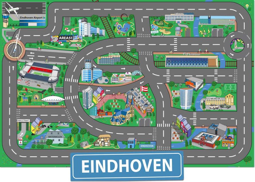 City-Play Speelkleed Eindhoven Autokleed Verkeerskleed Speelmat Eindhoven