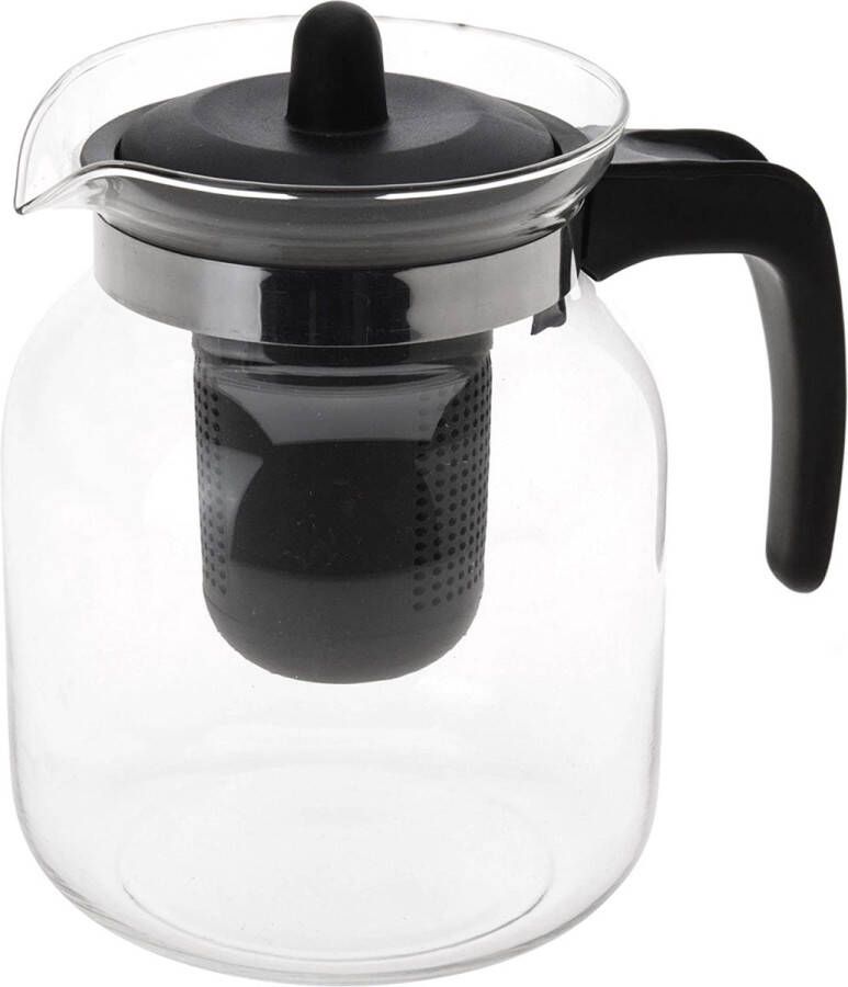 Glazen Theepot Koffiekan Glazen Theepot Teatime serveer Glas -Theepot met Thee Infuser 1.5 L 2 stuks