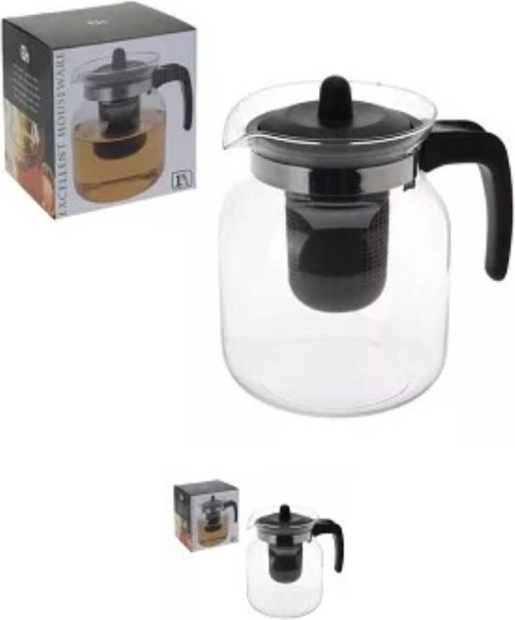 Teatime serveer Koffiekan Glazen Theepot Glas Theepot met Thee Infuser 1.5 L Thee Infuser 2 stuks