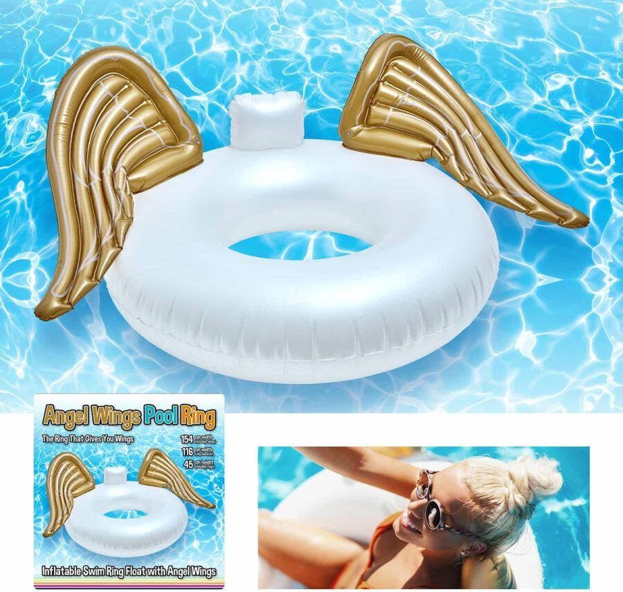 CKB ltd CKB Angel Zwemband opblaasbaar zwembadspeelgoed zwemring opblaasbare zwembanden volwassenen figuren opblaasstoel voor zwembad zwembadstoel drijfstoel donut stoel waterstoel speelgoed drijvende zwemringen ring sit n float xxl opblaas drijfbed lounge