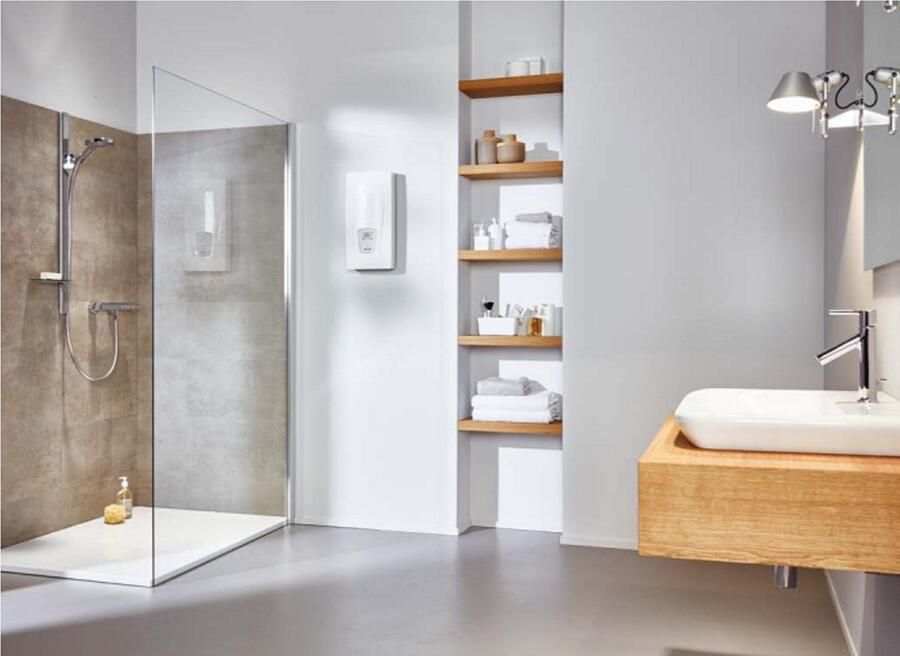 CLAGE Doorstroom verwarmer comfortmodel DEX Next 400 volt Instelbaar: (18 21 24 27kW) 9 2 10 7 12 3 13 8 l min tussen 20°C en 60°C instelbaar Doorstromer Boiler Douche badkuip wastafel Gootsteen Wastafel
