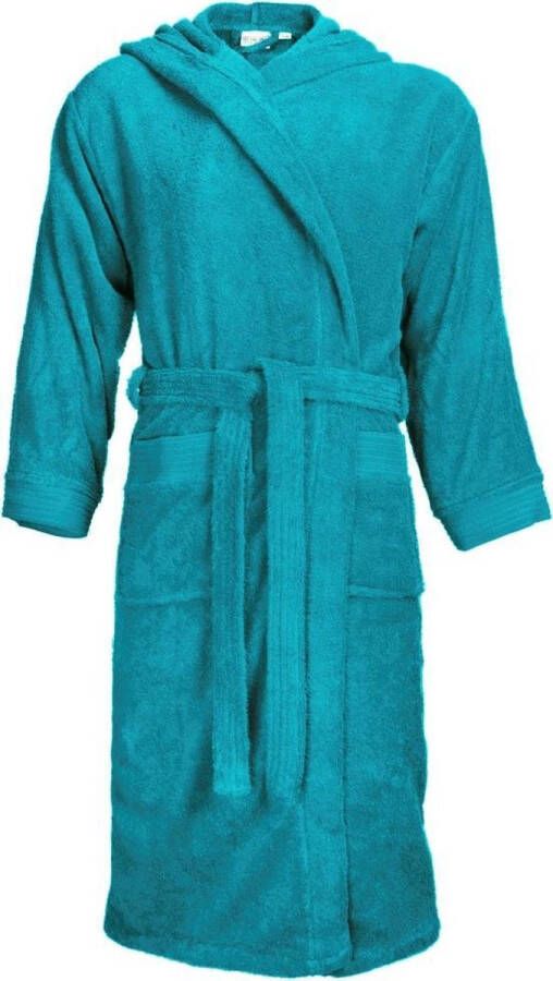 Classic Collection I2T Badjas badstof met Capuchon Turquoise XXL 3XL 420 gr m²
