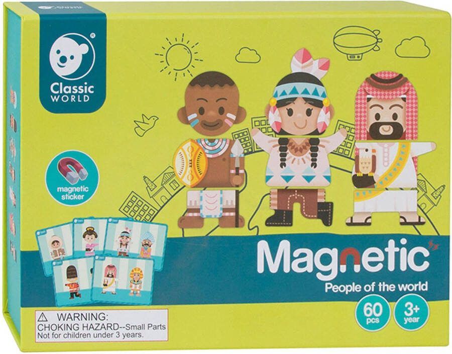 Classic World Puzzel magneetbord Mensen van over de hele wereld 60 st
