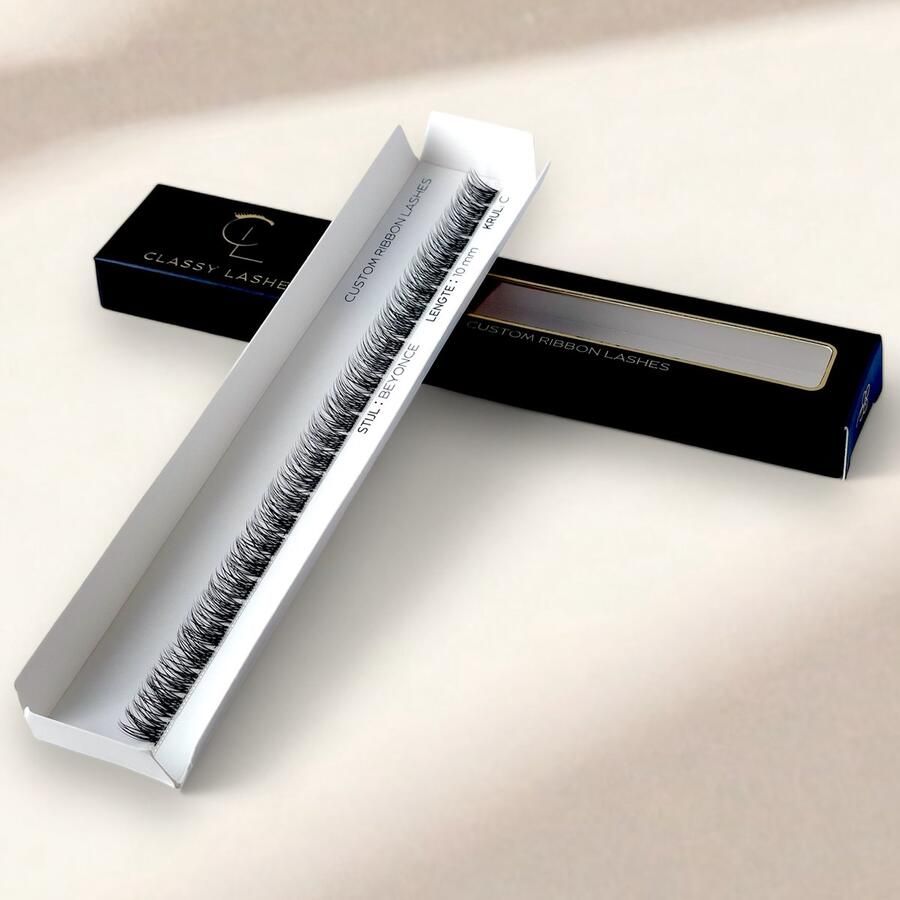 Classy Lashes Ribbon Fast Lashes Minimale Volume Stijl Beyoncé Fast Lash Segment 10 mm DIY Wimperextensions Nepwimpers Wimperplukjes