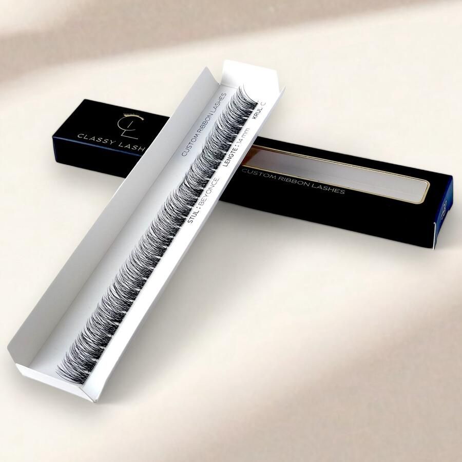 Classy Lashes Ribbon Fast Lashes Minimale Volume Stijl Beyoncé Fast Lash Segment 14 mm DIY Wimperextensions Nepwimpers Wimperplukjes