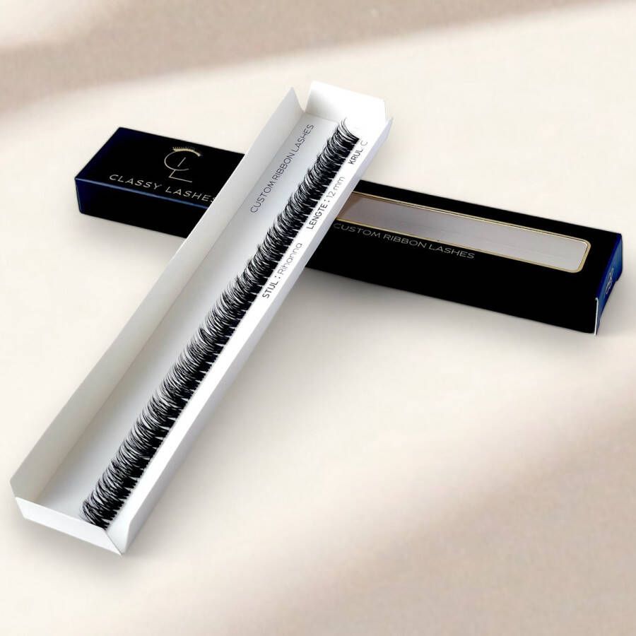 Classy Lashes Ribbon Fast Lashes Maximal Volume Stijl Rihanna Fast Lash Segment 12 mm DIY Wimperextensions Nepwimpers Wimperplukjes